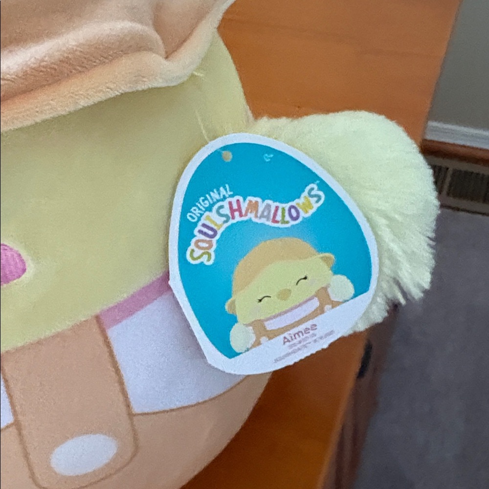 Squishmallows Peach Hat Chick Plush in Yellow & Peach - Picture 2 of 4
